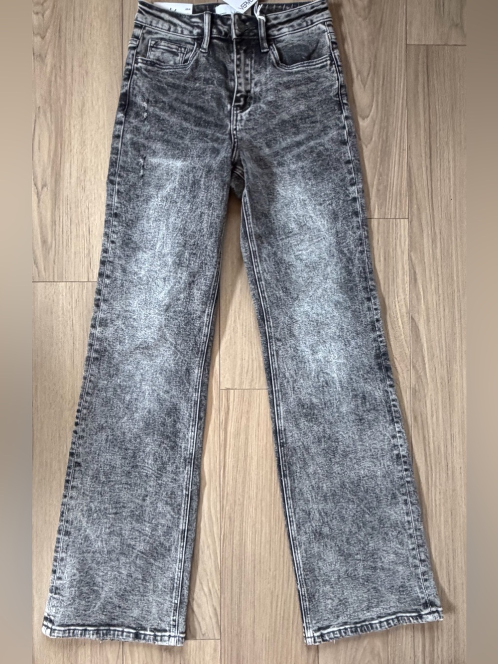 Vervet Leslie 90’s Vintage Flare Women’s Gray Acid-Wash Jeans Sz 24